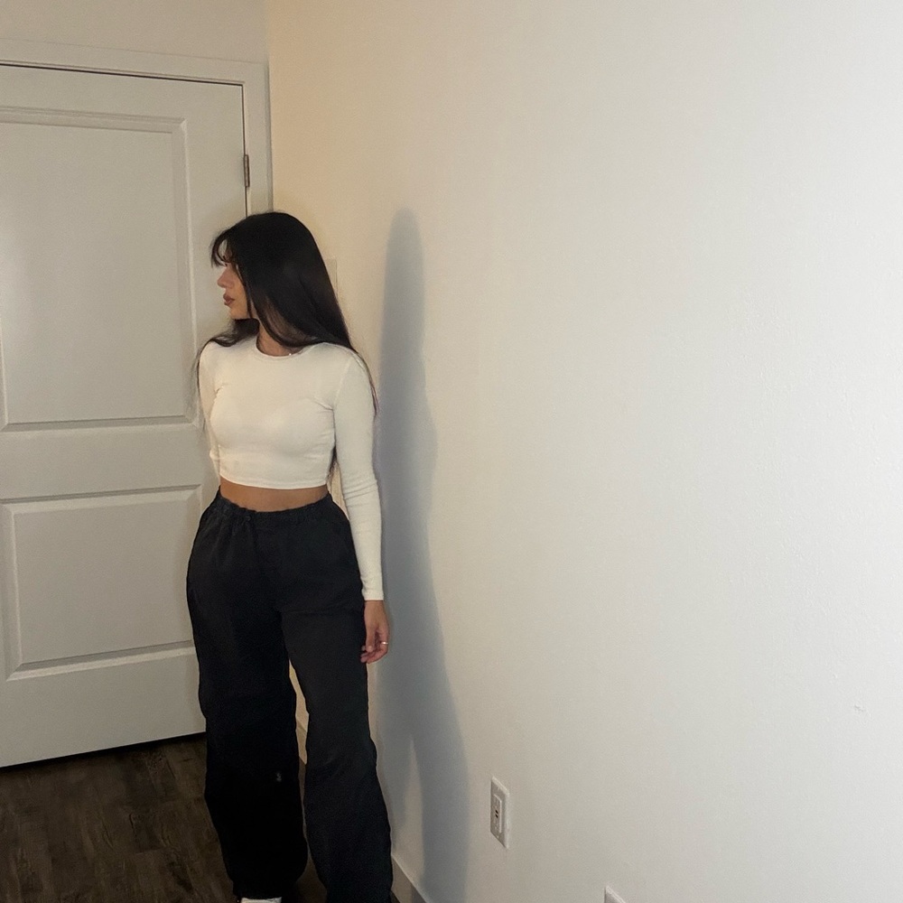 Zara black cargo drawstring pants